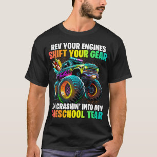 Back To School Preschool Monster Truck First Day T-Shirt