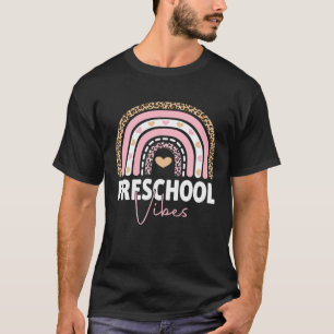 Back To School Preschool Vibes Rainbow Leopard Tea T-Shirt