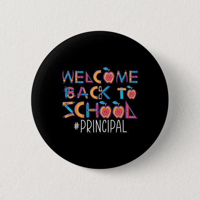 Back To School Principal  Button (Front)