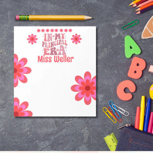 Back to school Principal Era retro personalized Notepad