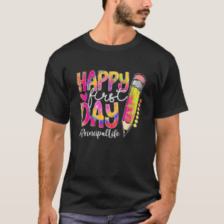Back to School Principal Life Pencil Tie Dye Happy T-Shirt