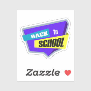 Back To School Purple Custom-Cut Vinyl Sticker