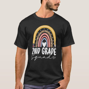 Back To School Rainbow 2nd Second Grade Squad For T-Shirt