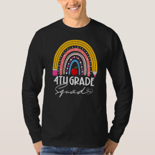 Back To School Rainbow 4th Fourth Grade Squad For  T-Shirt