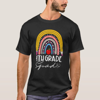 Back To School Rainbow 4th Fourth Grade Squad For T-Shirt