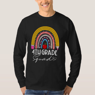 Back To School Rainbow 4th Fourth Grade Squad For T-Shirt
