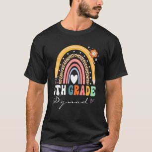 Back To School Rainbow 5th Fifth Grade Squad Teach T-Shirt