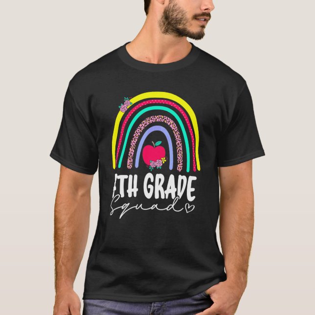 Back To School Rainbow 7th Seventh Grade Squad For T-Shirt (Front)