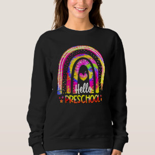 Back To School Rainbow Boho Tie Dye Teacher Hello  Sweatshirt