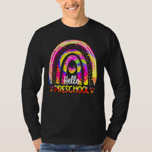 Back To School Rainbow Boho Tie Dye Teacher Hello T-Shirt