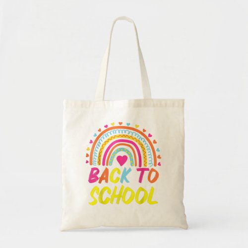 Back To School rainbow girls boys teacher team Kin Tote Bag