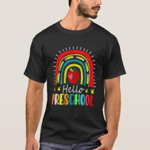 Back To School Rainbow Teacher Hello Preschool T-Shirt