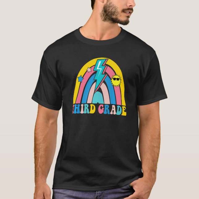 Back To School Rainbow Third Grade 3rd Grade Teach T-Shirt (Front)