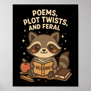 Back To School Reading Teacher Raccoon Poem Plot T Poster
