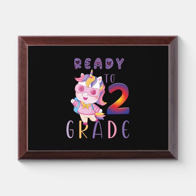 Back To School, Ready To 2Th Grade Award Plaque (Horizontal)