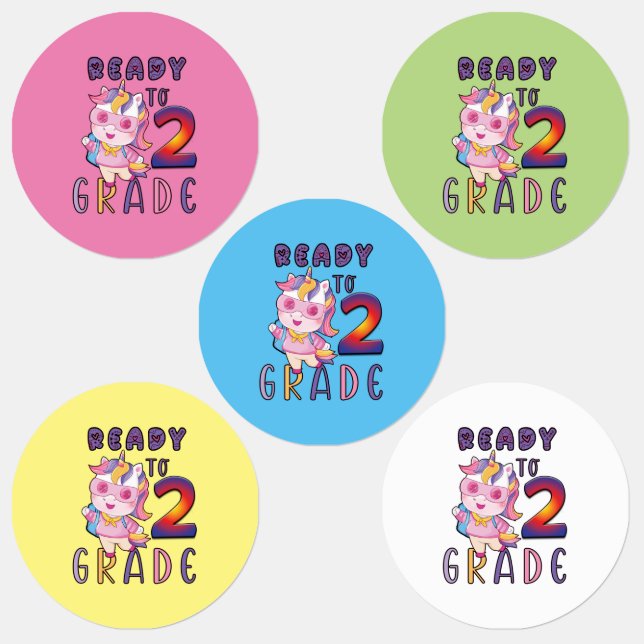 Back To School, Ready To 2Th Grade Labels (Group)