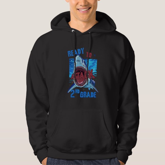 Back To School Ready To Attack Second Grade First  Hoodie (Front)