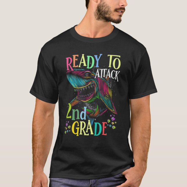 Back To School Ready To Attack Second Grade First  T-Shirt (Front)