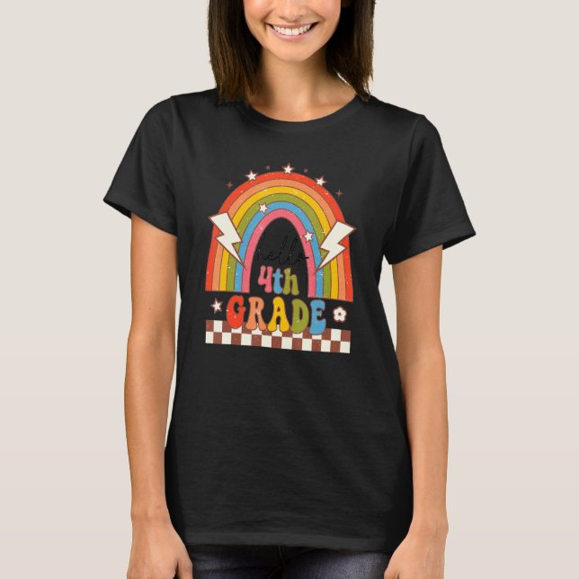 Back To School Ready To Crush 4th Grade Rainbow Te T-Shirt (Front)