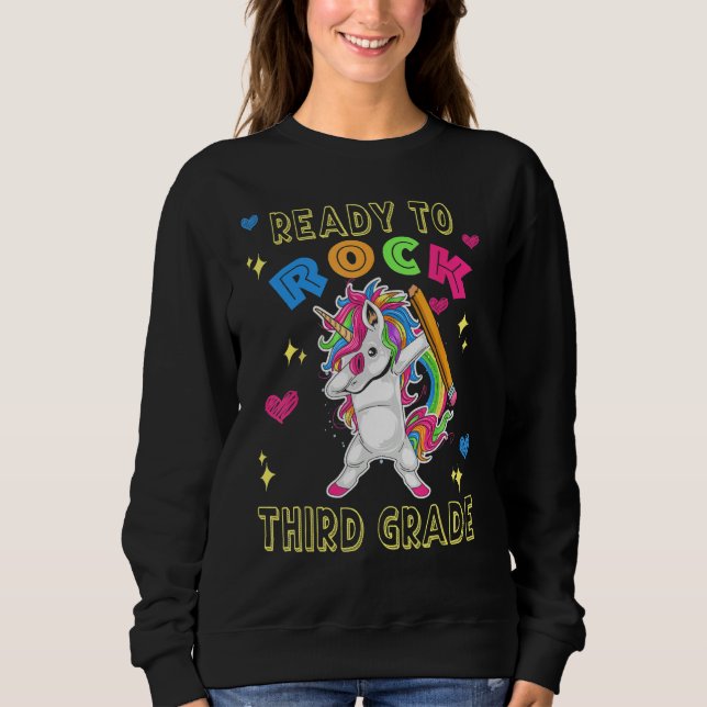 Back To School Ready To Rock Third 3rd Grade Dabbi Sweatshirt (Front)
