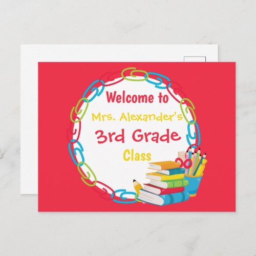 Back to School Red Postcard