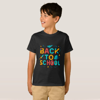 Back to School Retro 8-Bit Gamer Typography Design T-Shirt