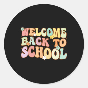 Back To School Retro First Day Of School Teacher Classic Round Sticker