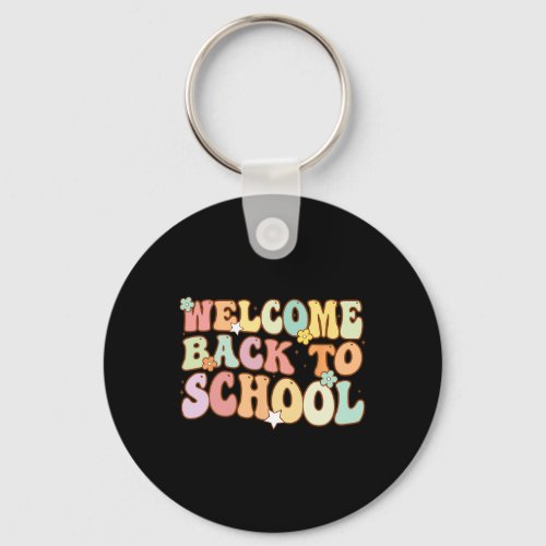 Back To School Retro First Day Of School Teacher  Keychain