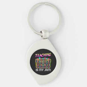 Back to School Retro Teaching is My Jam 80s Keychain