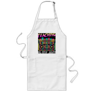 Back to School Retro Teaching is My Jam 80s Long Apron
