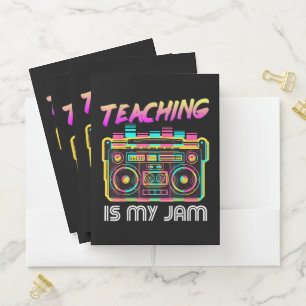 Back to School Retro Teaching is My Jam 80s Pocket Folder