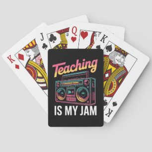 Back to School Retro Teaching is My Jam 80s Poker Cards