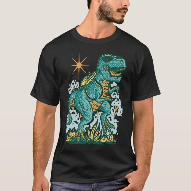 Back To School rex Dinosaur For Boys Girls T-Shirt (Front)