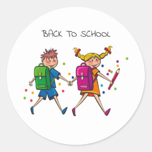 Back To School Round Sticker