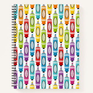 BACK TO SCHOOL ROWS OF COLORFUL MARKERS NOTEBOOK