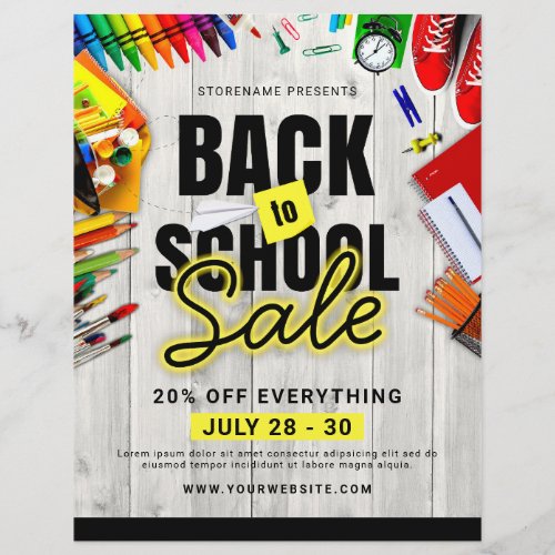 Back To School Sale Retail Marketing Flyer Ad