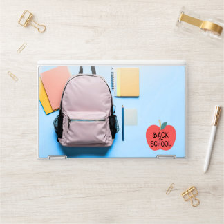 Back to School Sale with Pink Backpack and School HP Laptop Skin