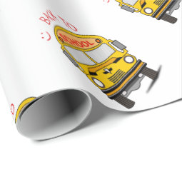 Back to school - school bus wrapping paper | Zazzle