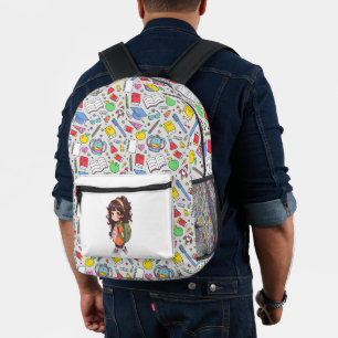 Back to school. School Girl  Printed Backpack