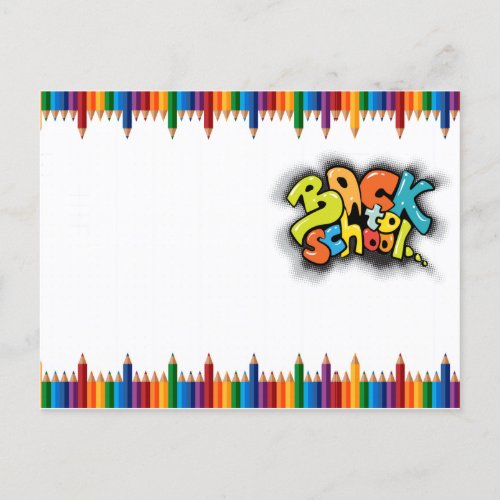 Back To School School  Holiday Postcard