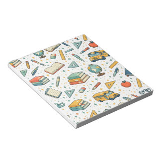 Back to School School Supplies Pattern Notepad