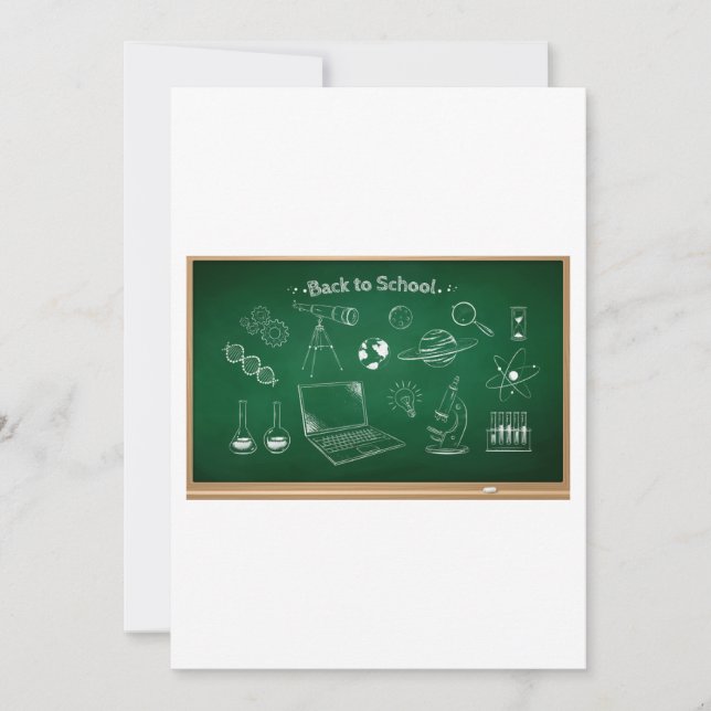 Back to School Science Chalkboard Education  Invitation (Front)