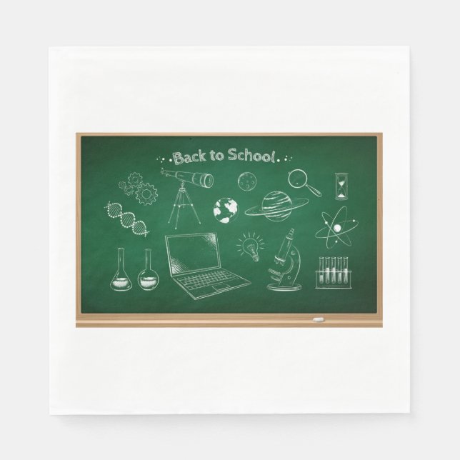 Back to School Science Chalkboard Education  Napkins (Front)