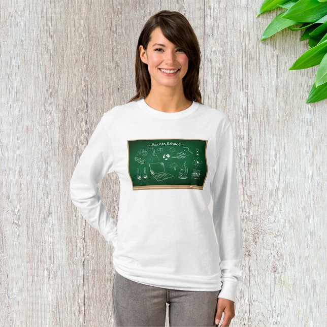 Back to School Science Chalkboard Education  T-Shirt (Creator Uploaded)