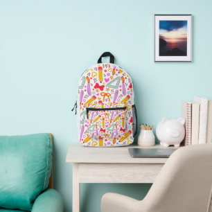 Back to School Seamless Patterns Printed Backpack