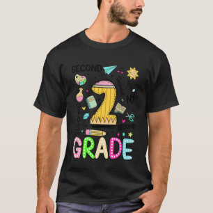 Back to School Second 2nd Grade Team Typography Te T-Shirt