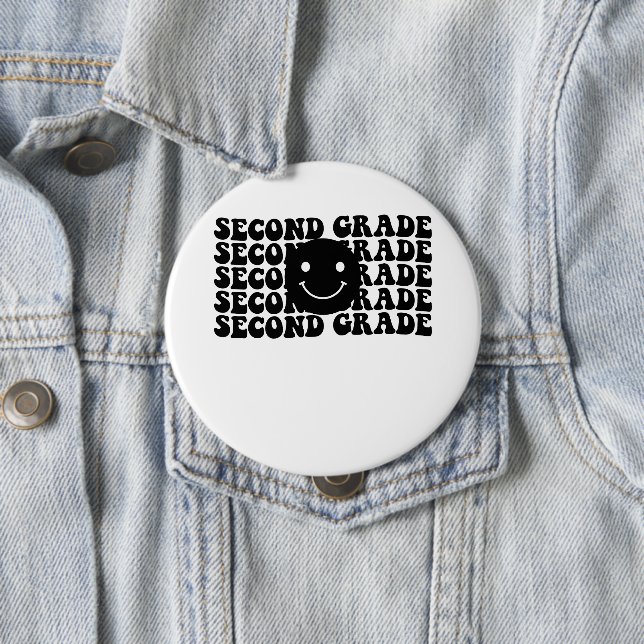 Back to School Second Grade Teacher Button (In Situ)