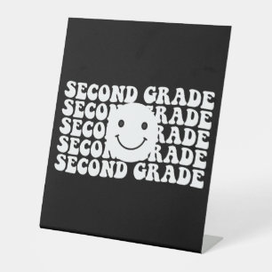 Back to School Second Grade Teacher Pedestal Sign
