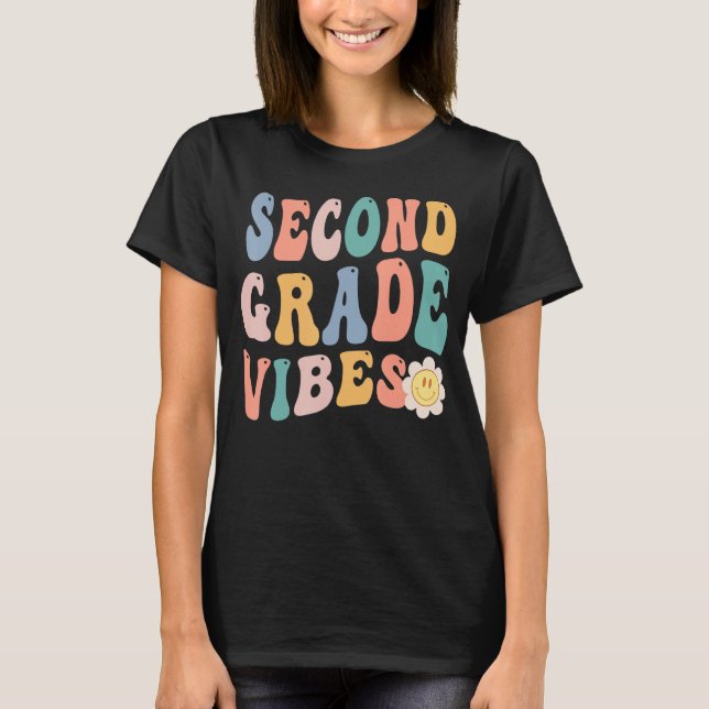 Back To School Second Grade Vibes Student Retro 2n T-Shirt (Front)