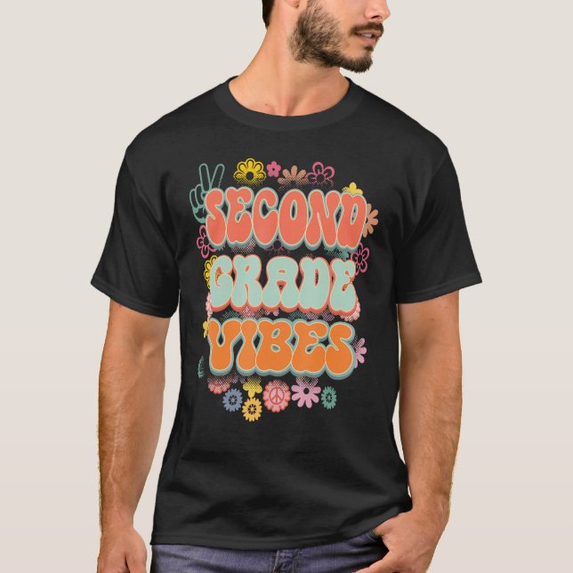 Back To School Second Grade Vibes Student Teacher  T-Shirt (Front)